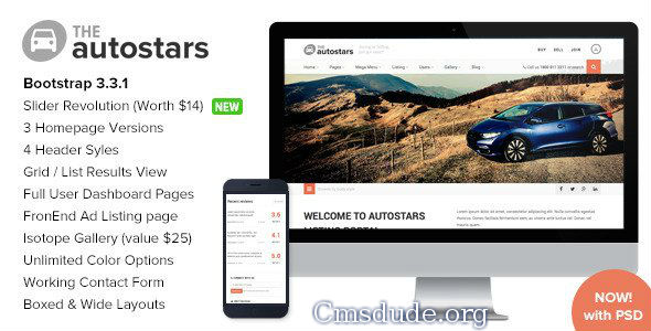 [ThemeForest] AutoStars - Responsive Car Dealership Template Download Free