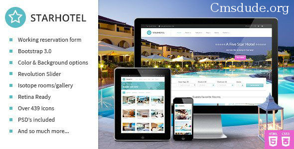 [ThemeForest] Starhotel v1.5.0 - Hotel WordPress Theme Download Free
