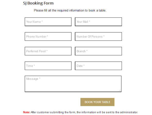 SJ Booking Form - Download Responsive Joomla Module