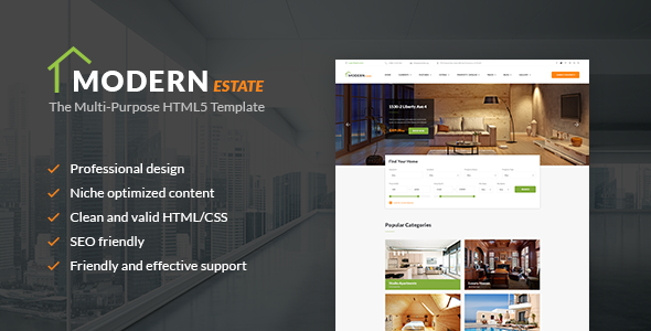 ThemeForest Modern Estate - Download Premium Website HTML Template