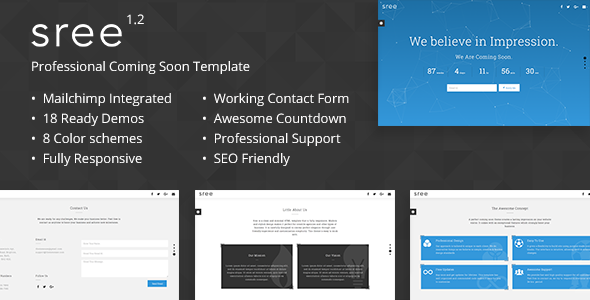ThemeForest Sree - Download Responsive Coming Soon Template