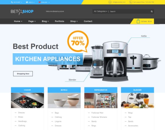 VinaGecko BetaShop - Download Kitchen Appliances VirtueMart Joomla Template