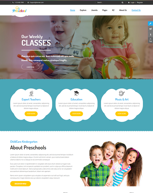 SJ Preschool - Download Responsive Education Joomla Template