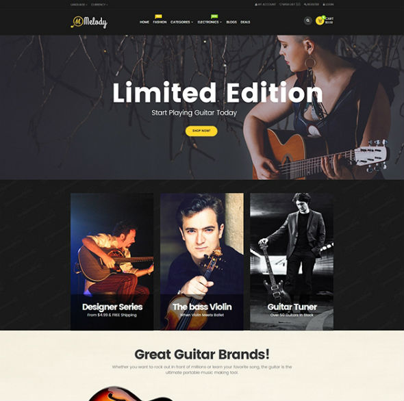 Pav Melody - Download Responsive Musical Instruments Shop Opencart Theme