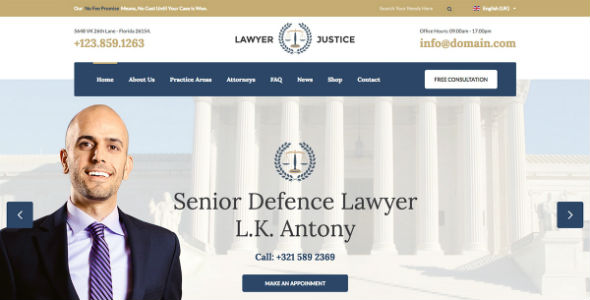 Templaza Lawyer Justice - Download Law Firm Joomla Template
