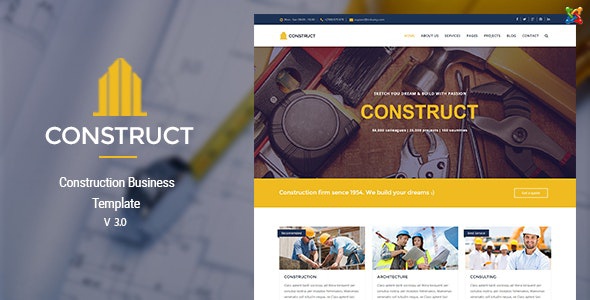 ThemeForest Construct - Download Joomla Construction & Business Template