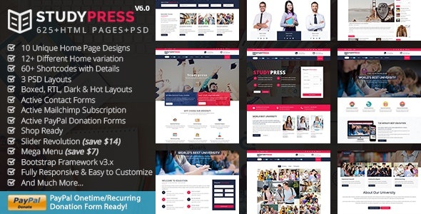ThemeForest StudyPress - Download Best Education & Courses HTML5 Template