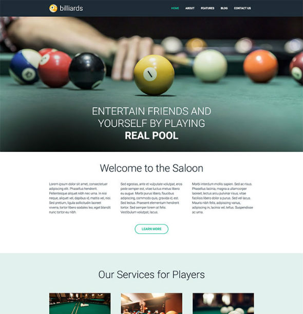 HotJoomlaTemplates Billiards - Download Responsive Sport Joomla Template