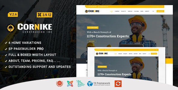 ThemeForest Cornike - Download Joomla Construction Business Template