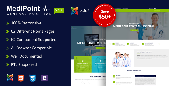 ThemeForest MediPoint - Download Joomla Responsive Medical Template