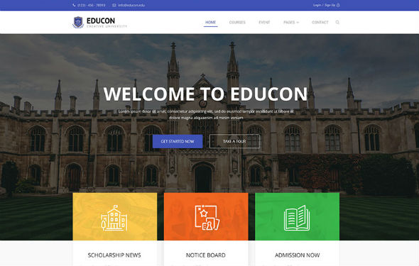 JoomShaper Educon - Download Modern Responsive Joomla Template for University, College & School