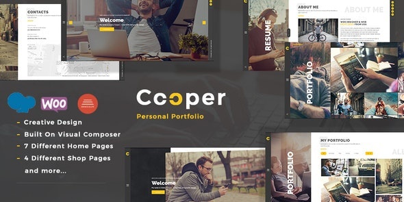 ThemeForest Cooper - Download Creative Responsive Personal Portfolio WordPress Theme