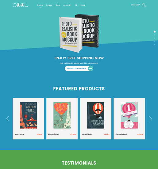 SJ TheCool - Responsive One Page Book Store Joomla Template