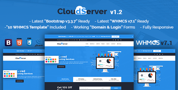ThemeForest CloudServer - Download Responsive HTML5 Technology, Web Hosting and WHMCS Template