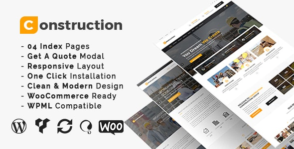 ThemeForest Construction - Download Construction and Building Business WordPress Theme