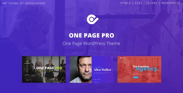 ThemeForest One Page Pro - Download Multipurpose One Page WordPress Theme