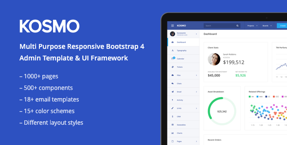ThemeForest KOSMO - Download Multi-Purpose Responsive Bootstrap 4 Admin Dashboard Template