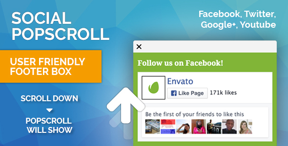CodeCanyon Popscroll - Download Facebook Fanpage Like Scroll Popup Slider Box for WordPress