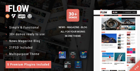 ThemeForest Flow News - Download Magazine and Blog WordPress Theme