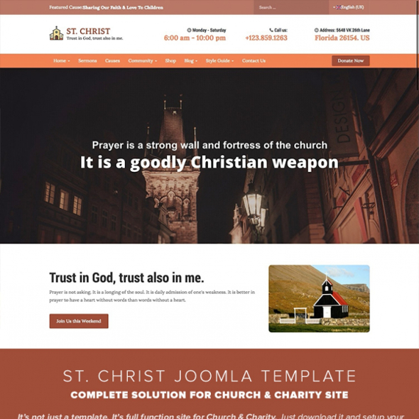 Templaza St. Christ - Download Church & Charity Joomla Template