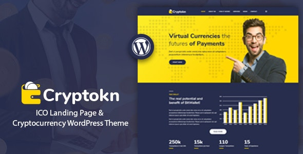 ThemeForest Cryptokn - Download ICO Landing Page & Cryptocurrency WordPress Theme