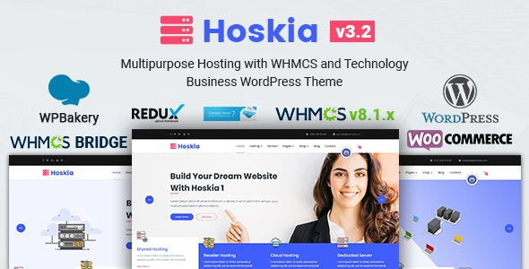 ThemeForest Hoskia - Download Multipurpose Hosting with WHMCS WordPress Theme