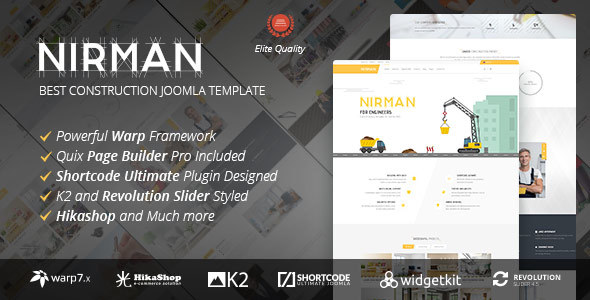 ThemeForest Nirman - Download Professional Construction Joomla Template