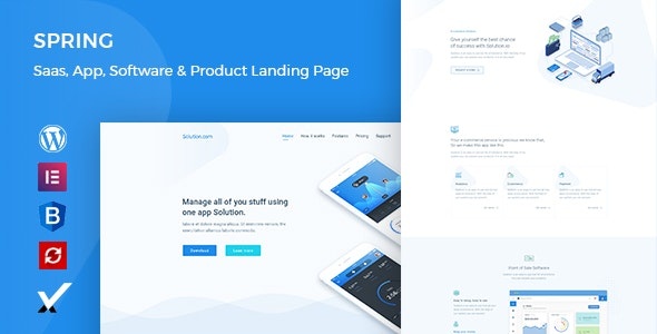 ThemeForest Spring - Download Software and App Landing WordPress Theme