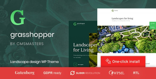 ThemeForest Grasshopper - Download Landscape Design and Gardening Services WordPress Theme