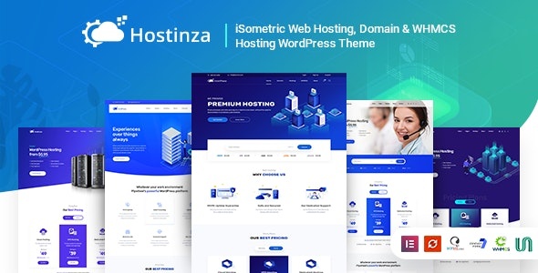 ThemeForest Hostinza - Download Isometric Domain and Web Hosting WordPress Theme