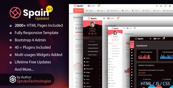 ThemeForest Spain - Download Bootstrap 4 Admin Dashboard Template