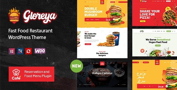 ThemeForest Gloreya - Download Fast Food WordPress Theme
