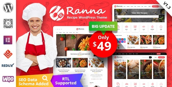 ThemeForest Ranna - Download Food and Recipe WordPress Theme