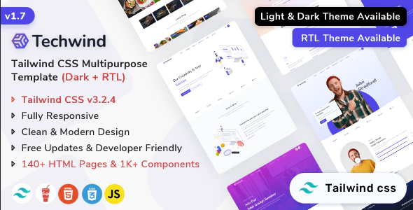 ThemeForest Techwind - Download Tailwind CSS Multipurpose Landing Page HTML Template
