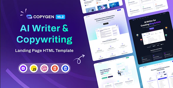 ThemeForest CopyGen - Download AI Writer & Copywriting Landing Page HTML Template
