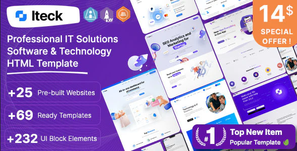 ThemeForest Iteck - Download Software & Technology HTML Template