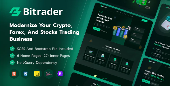 ThemeForest Bitrader - Download Crypto, Stock and Forex Trading Business HTML Template