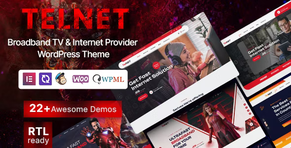 ThemeForest Telnet - Download Broadband TV and Internet Provider WordPress Theme