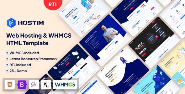 ThemeForest Hostim - Download Web Hosting Services HTML Template with WHMCS