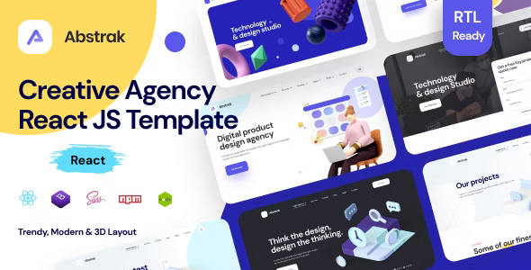 ThemeForest Abstrak - Download React Agency and React Template + RTL