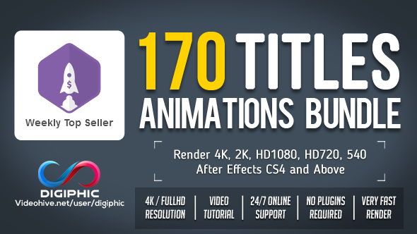 170 Titles Animations Bundle - Download Videohive 16931322