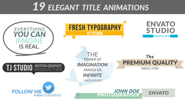 19 Elegant Title Animations - Download Videohive 12632469