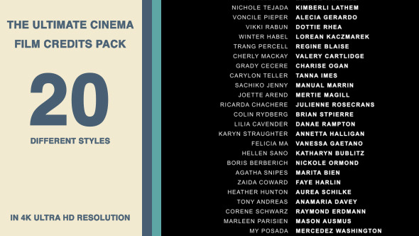 20 Cinema Film Credits Pack - Download Videohive 8422154