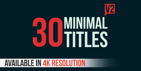 30 Minimal Titles V2 - Download Videohive 11357719