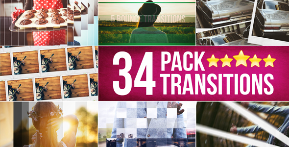 34 Transitions Pack - Download Videohive 14637222