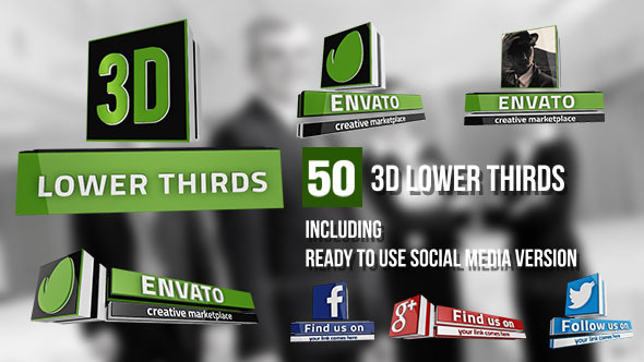 3D Lower Thirds (50 Items) - Download Videohive 9751937