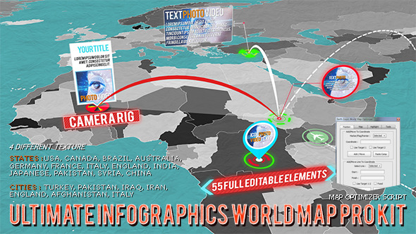 3D World Map Pro Kit - Download Videohive 11602298