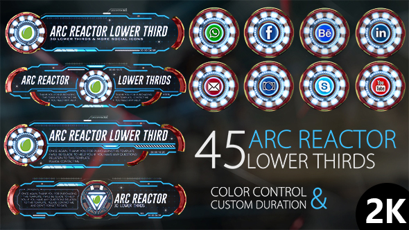 45 Arc Reactor Lower Thirds - Download Videohive 16086234