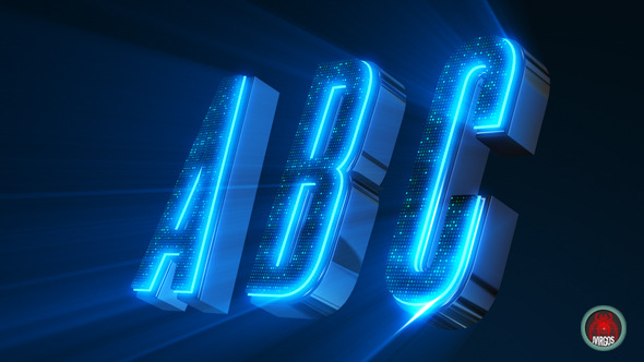 Alphabet 3D Neon LED - Abc And Social Media Icons - Download Videohive 7608121