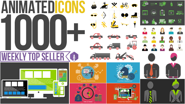 Animated Icons 1000 - Download Videohive 8922626